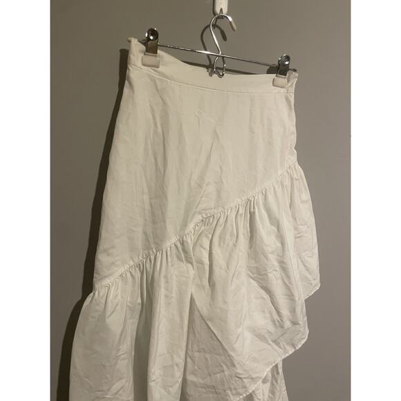 Mark D Sikes MDS | Women’s Ruffle High-Low Maxi Skirt Size‎ 2 White - Picture 2 of 11